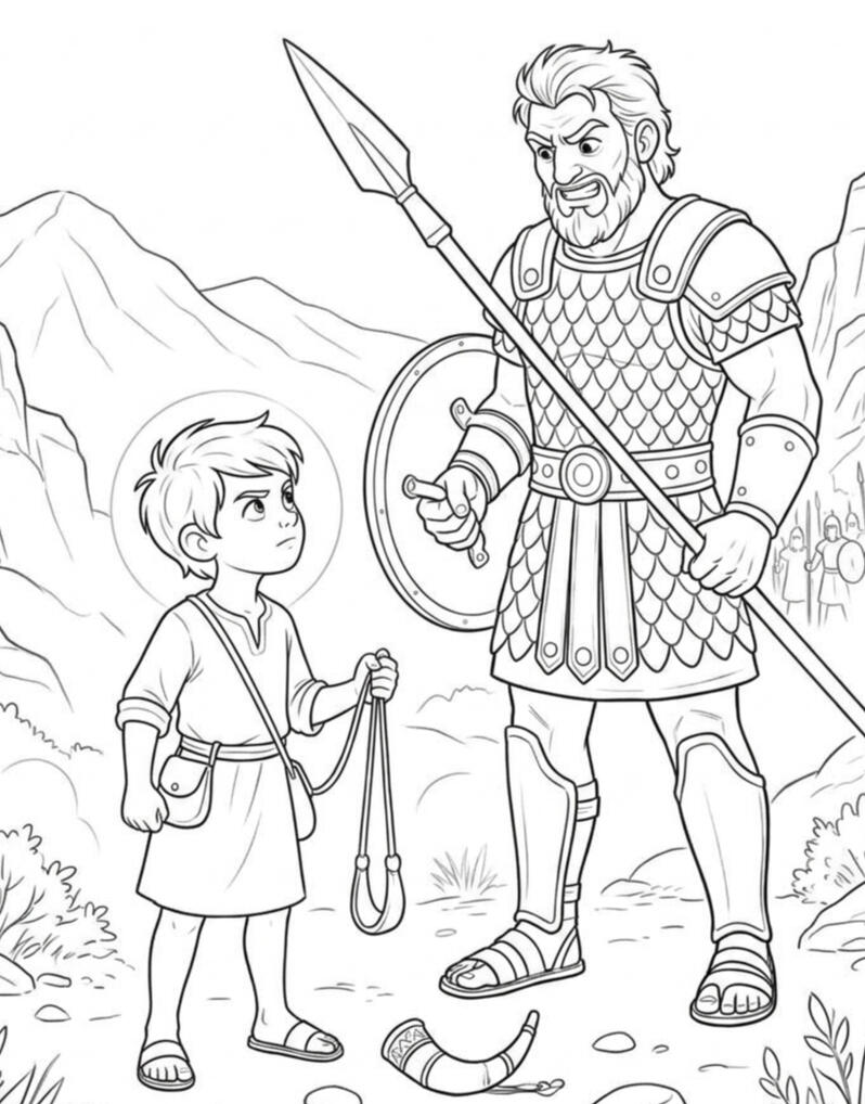 David and Goliath Coloring book